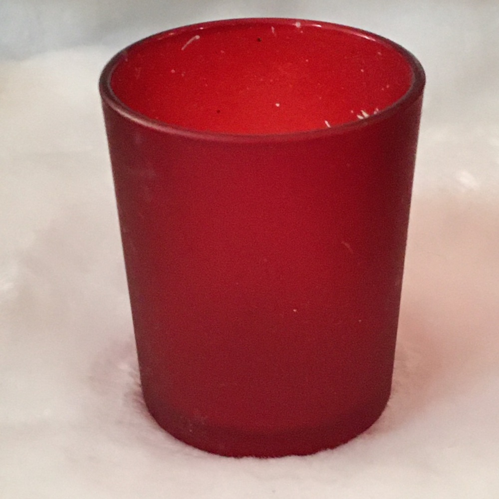 Crimson Glass Candle Holder